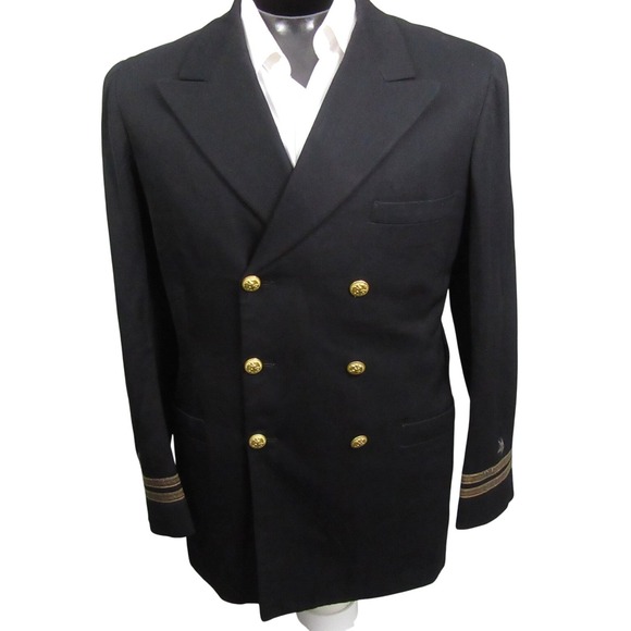 Vintage US Navy Uniform Jacket 40R Naval Clothing Depot Brooklyn Officer Coat - Picture 1 of 13